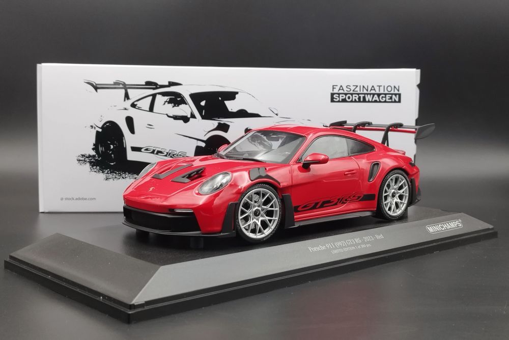1:18 Porsche 911 992 GT3 RS Red with Silver Wheels  Minichamps