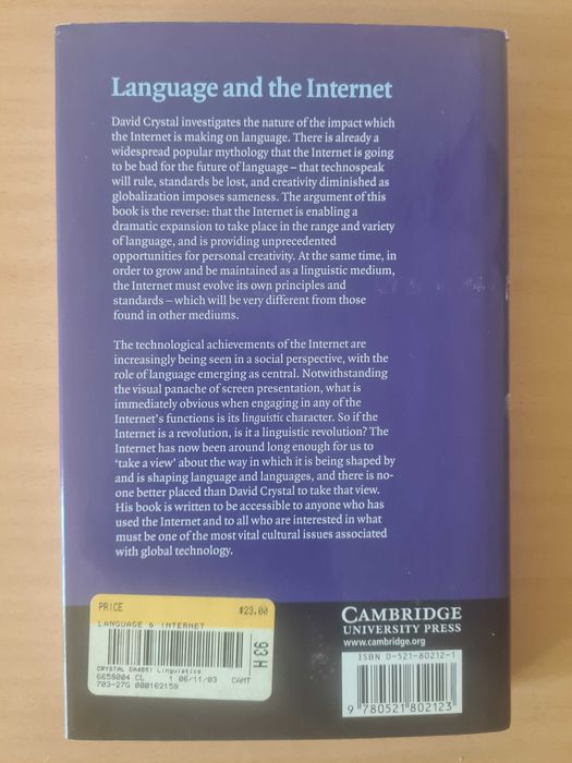 Livro "Language and the Internet" de David Crystal
