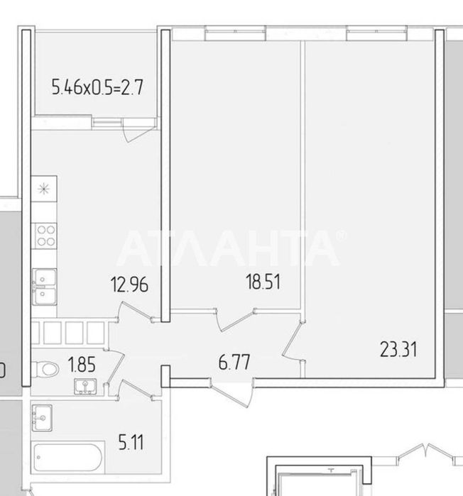 3-кім з видом у двір та на іподром у ЖК "67 Перлина" (тераса)