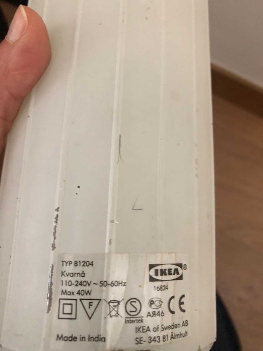 Candeeiro Ikea modelo "Kvarna"