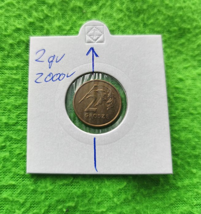 2 gr grosze 2000 r - skrętka destrukt