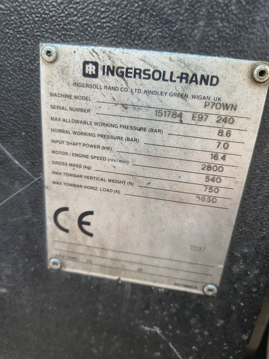 Kompresor śrubowy ingersoll rand P70 WN Perkins 103-10