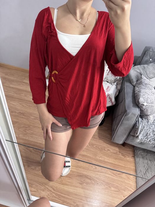 Burgundowa bluzka  XL wiskoza