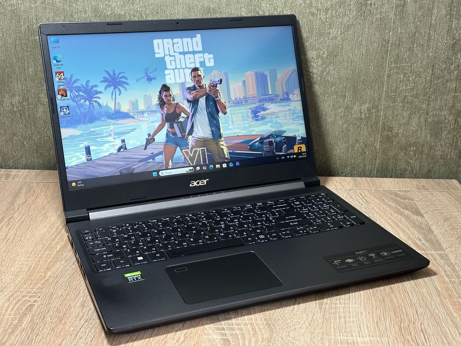 Гарантія! RTX 3050Ti (144Hz) Acer Aspire 7, Ryzen 5 5500U, 8/512gb