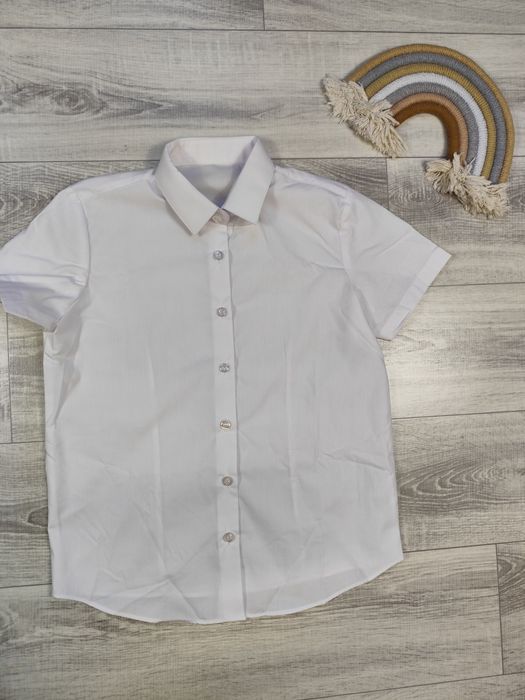 Wyprzedaż!! Nowa elegancka galowa koszula z krótkim rękawem 134/140