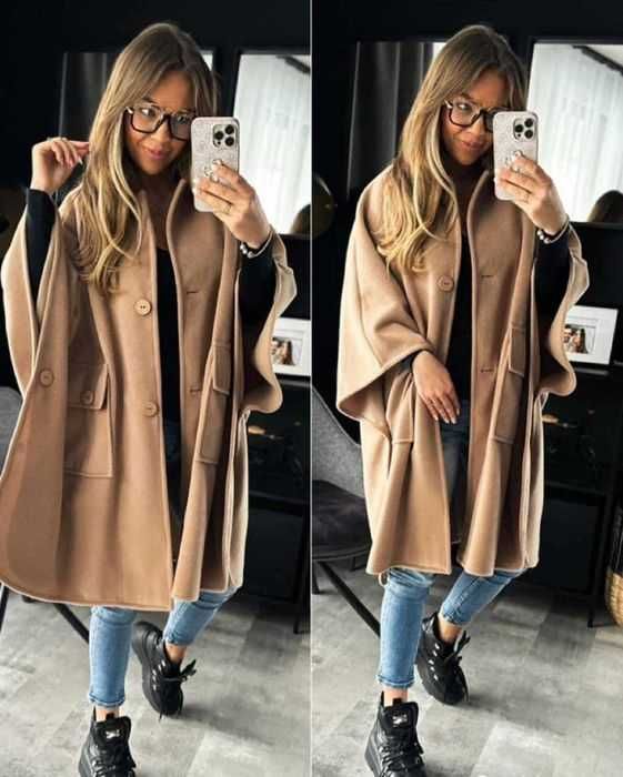 By o la la Płaszcz poncho flausz