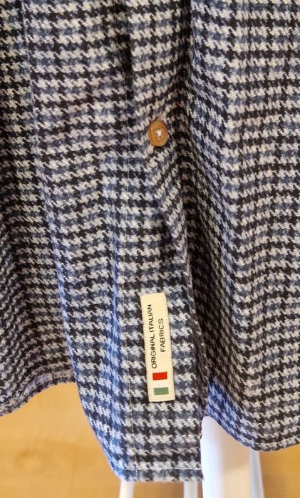 Koszula marki Original Italian Fabrics cotton 100 % kratka długi rękaw jak nowa