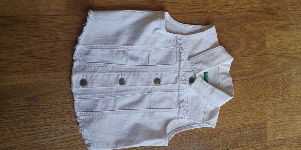 Benetton White Denim Vest for Ages 8/9
