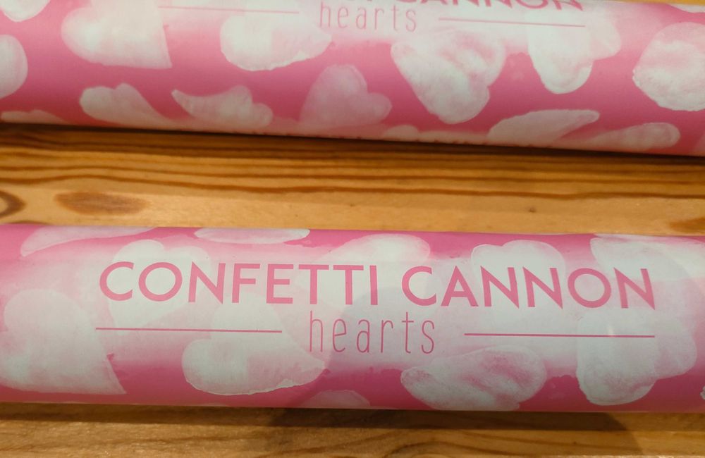 Tuba Confetti 2 sztuki na wesele święta urodziny białe serca