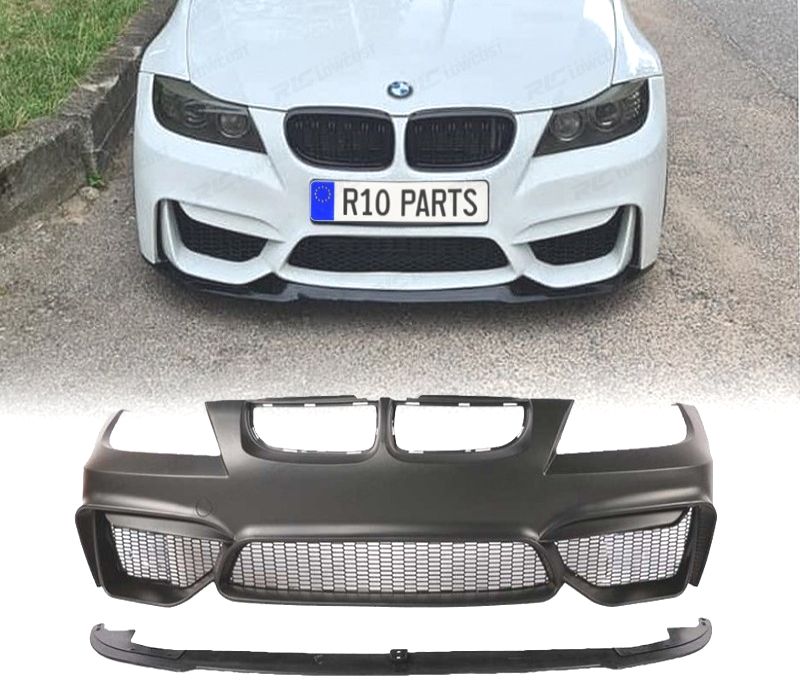 PARA-CHOQUES FRONTAL BMW E90 E91 05-08 LOOK M4 + SPOILER LIP