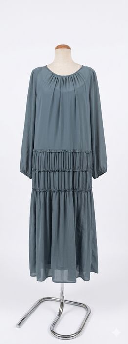 Sukienka midi turkusowa M H&M luźna kobieca