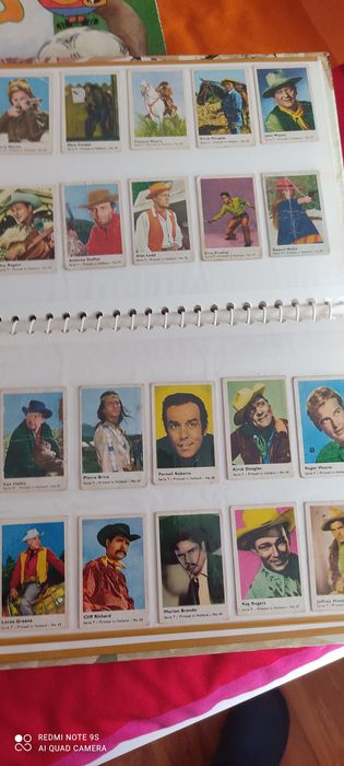 49 cromos cartas Série T,W, dutch gum anos 60, actores western Hollywo