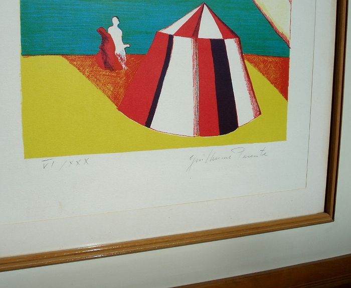 Screen print by painter GUILHERME PARENTE from the 1970s (painter, art, framed painting)
