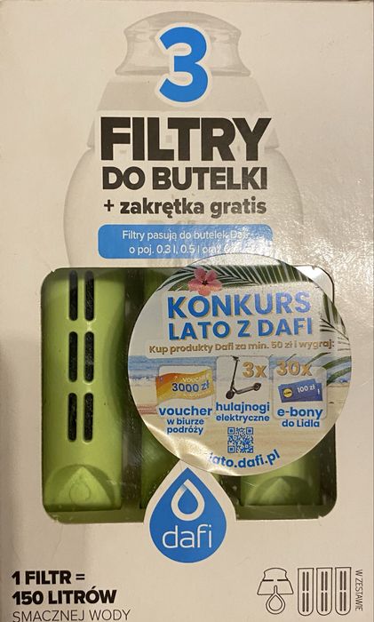 3x filtry do butelki Dafi