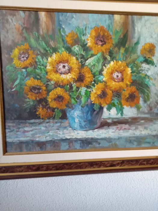 Quadro com pintura a oleo.