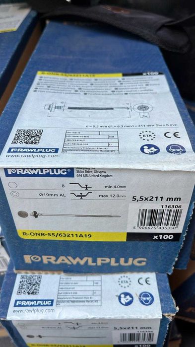 Łącznik / Wkręt samowiercący RAWLPLUG 6,3 x 211 mm do płyt warstwowych
