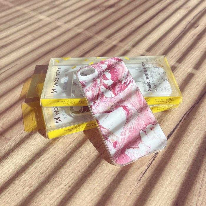 Żelowe etui pokrowiec marmur iPhone 8 Plus różowy