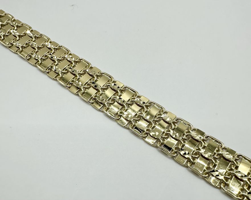 Złota Damska Bransoletka Szeroka Pr.585 NOWA !!!