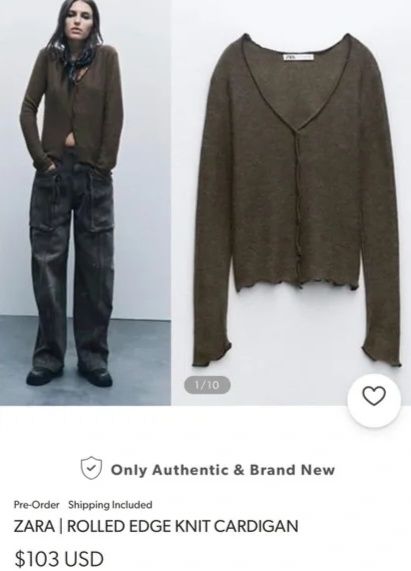 ZARA M-L niespotykany brązowy kardigan z wełną i alpaka