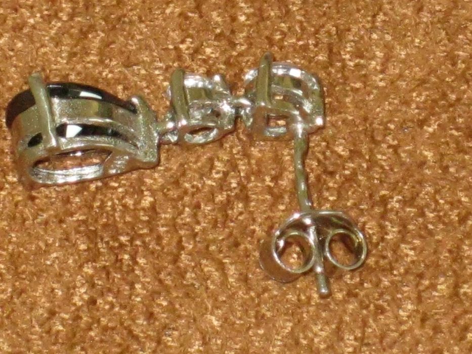 Brincos Prata Maciça de Lei 925`/.. C/Contraste