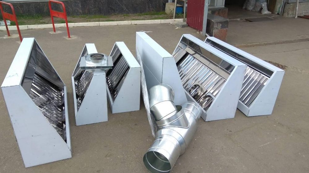 витяжний зонт из нержавійки, вентиляція, повітропровід