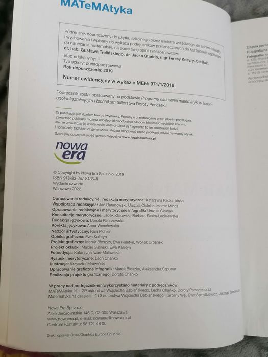 Podręcznik "Matematyka 1 zakres podstawowy"