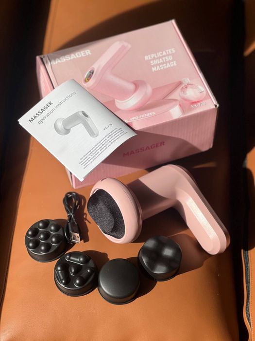 Вибромассажер аккумуляторный с 5 насадками для всего тела