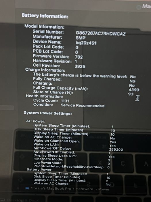 MacBook Pro 15” (2017) Touch Bar 256gb / 16gb ram