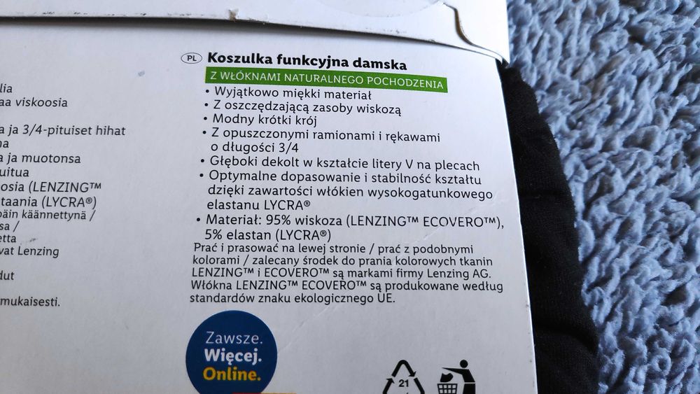 Koszulka funkcyjna Crivit czarna L 44/46 z metką