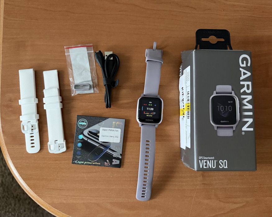 Garmin venu sq fioletowy ! Dodatki !