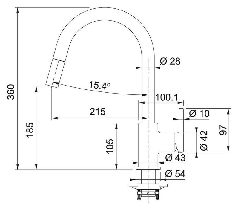 Bateria Kuchenna FRANKE Lina 115.0626.081 Biały polarny z wyciąganą