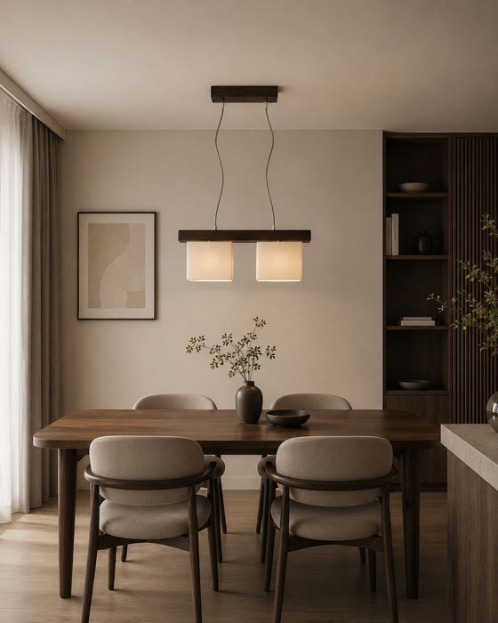 Lampa sufitowa, wenge, brak 1 abażuru!