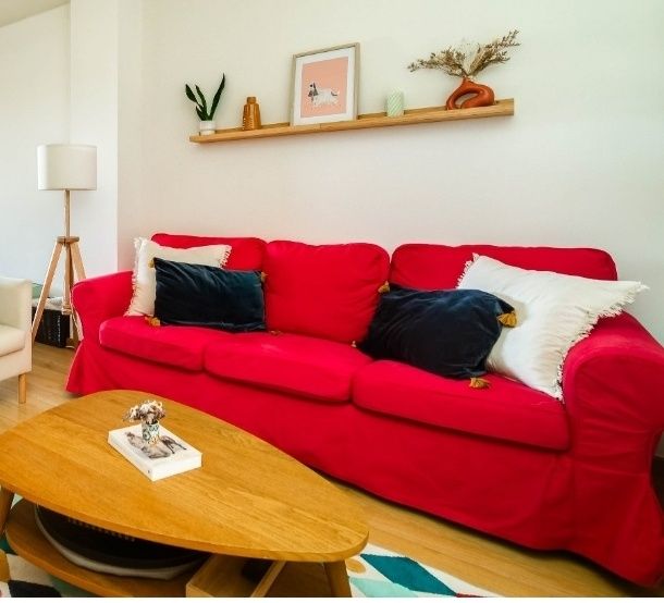 Sofá 3 lugares vermelho