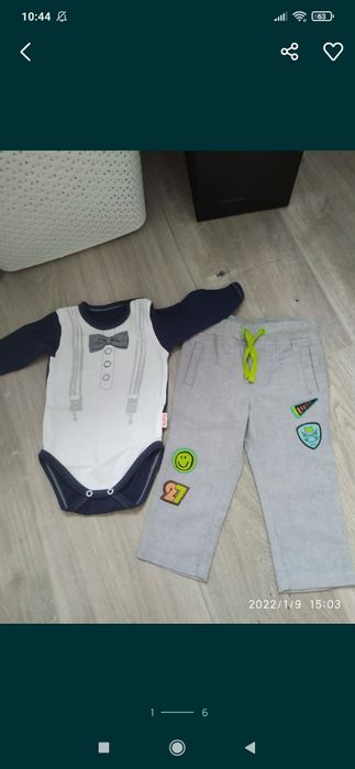 Zestaw na święta body i spodnie 68/74