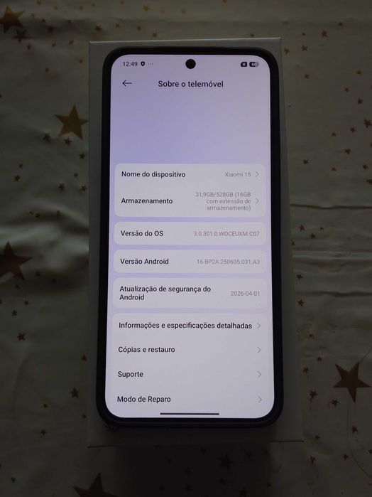 vendo telemovel Xiaomi 15 preto