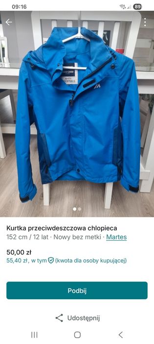 Kórtka na wiatr i deszcz nowa