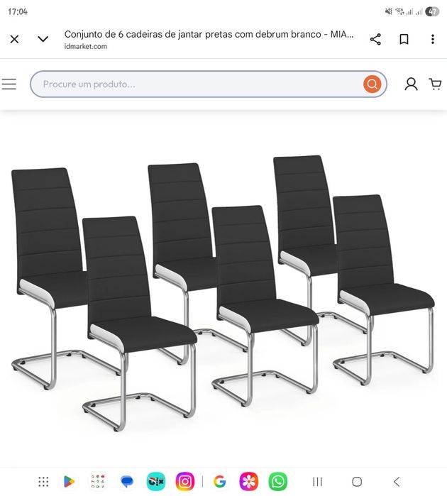 Par de cadeiras ainda em caixa