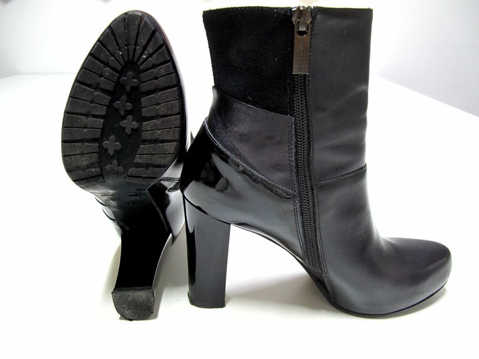 GINO ROSSI __ Czarne Botki __ SKÓRA __ Rozm. 37