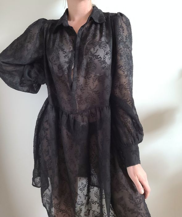 Czarna sukienka oversize babydoll H&M