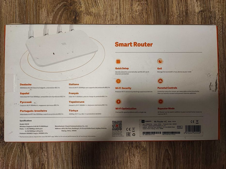 Маршрутизатор Xiaomi Mi WiFi Router 4C WiFi4/N300 состояние нового