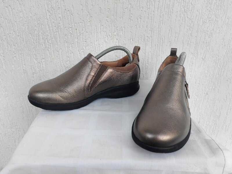 Брендовие кожанние туфли Clarks unstructured р.40
