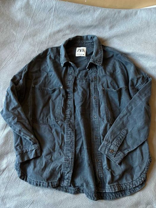 Koszula ciemna oversize luźna ZARA rozmiar M