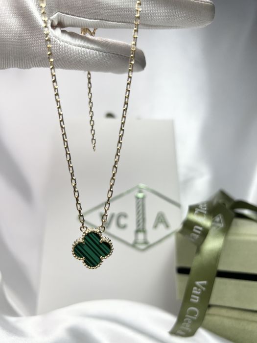 Золотой набор с малахитом в стиле Van Cleef Ван Клиф: 12 000 грн ...