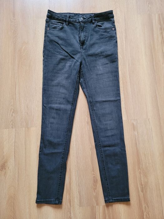 Nowe jeansy wysoki stan skinny Sinsay szare grafit rozm. 38