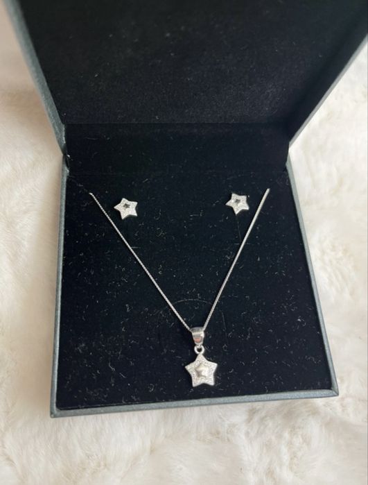 Conjunto Colar + Brincos de Estrelas em Prata 925 – Novo
