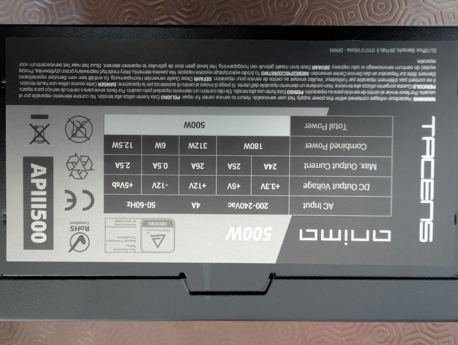 Fonte 500w nova em folha