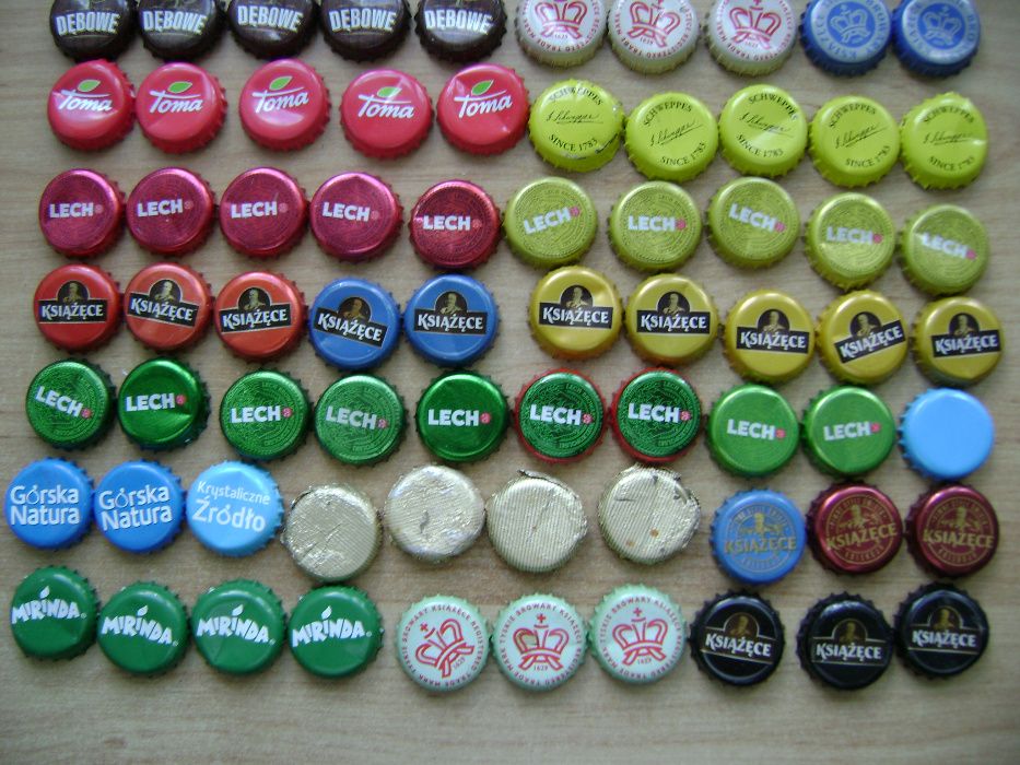 Starocie z PRL Kapsle 127 sztuk w 35 rodzajach współczesnych