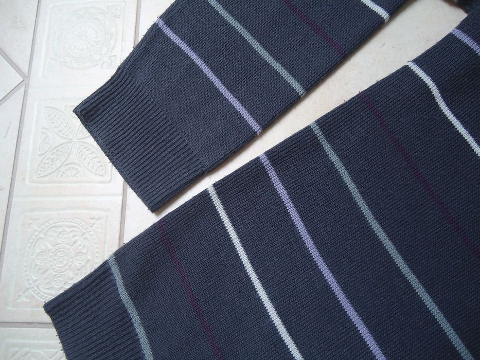 Męski bordowy sweter w paski Matalan jak XL