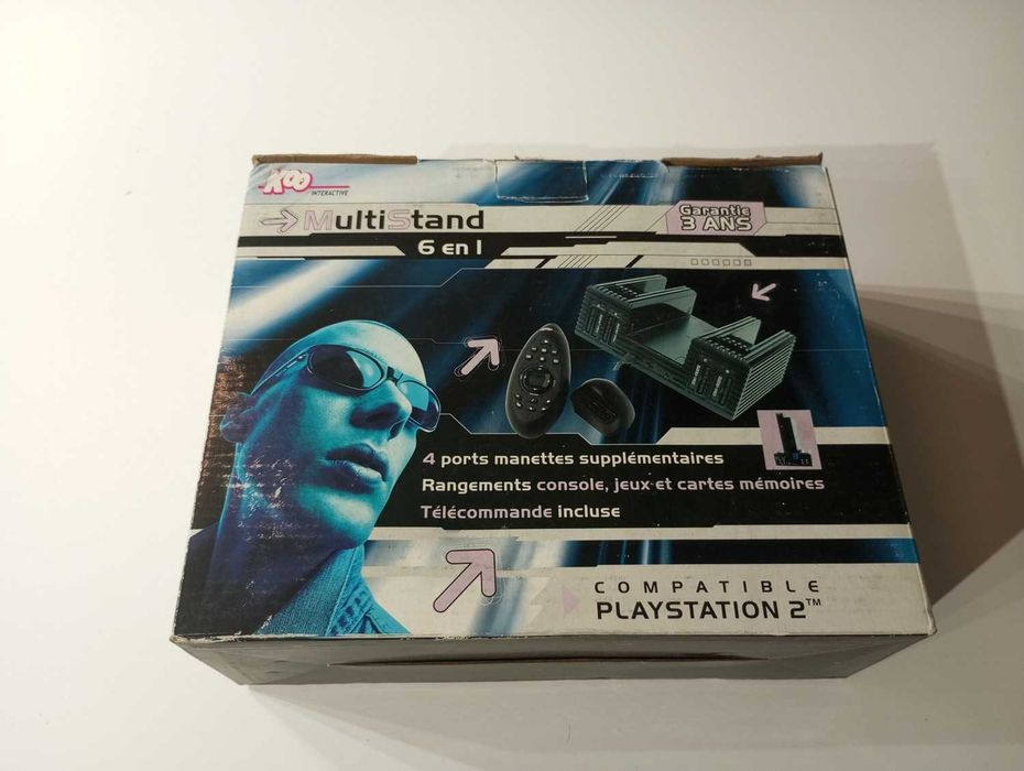 Koo Multistand 6 in 1 vertikal stand multitap remote control PS2 Playstation 2 compatible