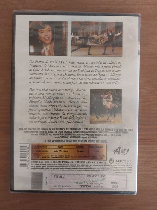 DVD NOVO e SELADO - " Valmont " (1989)